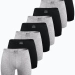 DFN Erkek Siyah Gri 8 li Premium Collection Modal Uzun Boxer 8M250