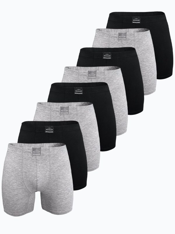 DFN Erkek Siyah Gri 8 li Premium Collection Modal Uzun Boxer 8M250