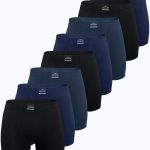 DFN Erkek Siyah Füme Lacivert 8 li Premium Collection Modal Uzun Boxer 8M250