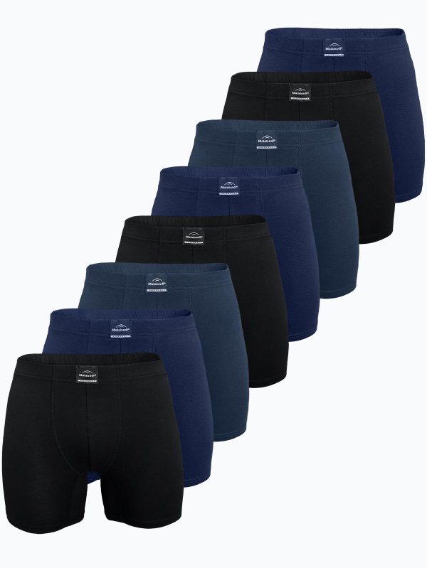 DFN Erkek Siyah Füme Lacivert 8 li Premium Collection Modal Uzun Boxer 8M250