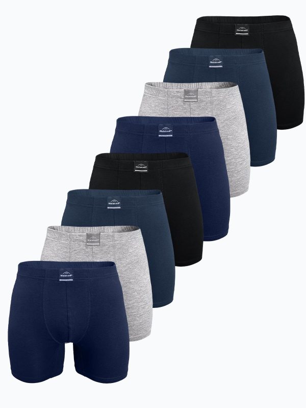 DFN Erkek Düz Karışık Renk 8 li Premium Collection Modal Uzun Boxer 8M250