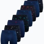 DFN Erkek Desenli 8 li Premium Collection Modal Uzun Boxer 8M250