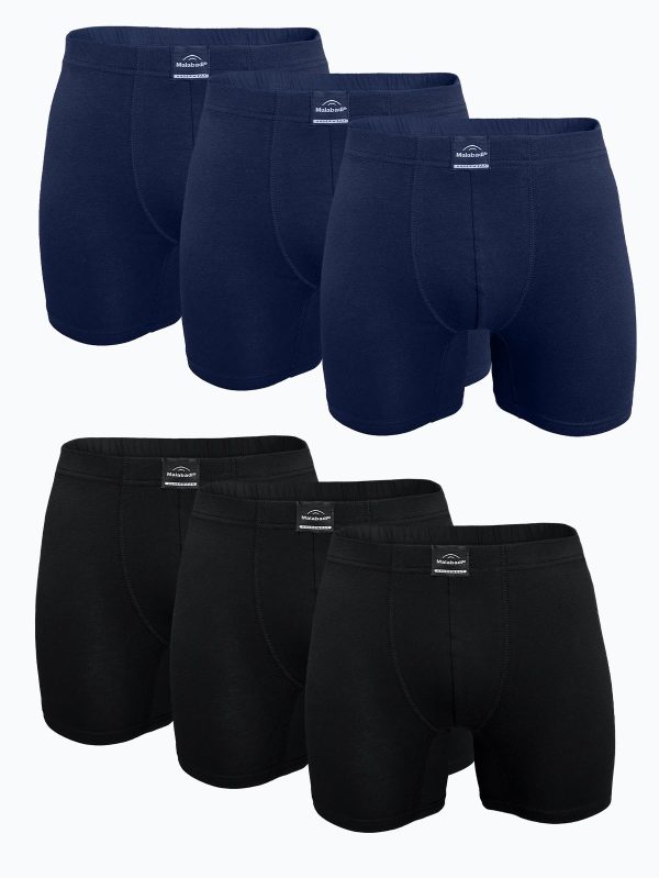 DFN Erkek Lacivert Siyah 6 lı Premium Collection Modal Uzun Boxer 6M250