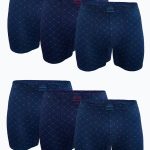 DFN Erkek Lacivert Desenli 6 lı Premium Collection Modal Uzun Boxer 6M250
