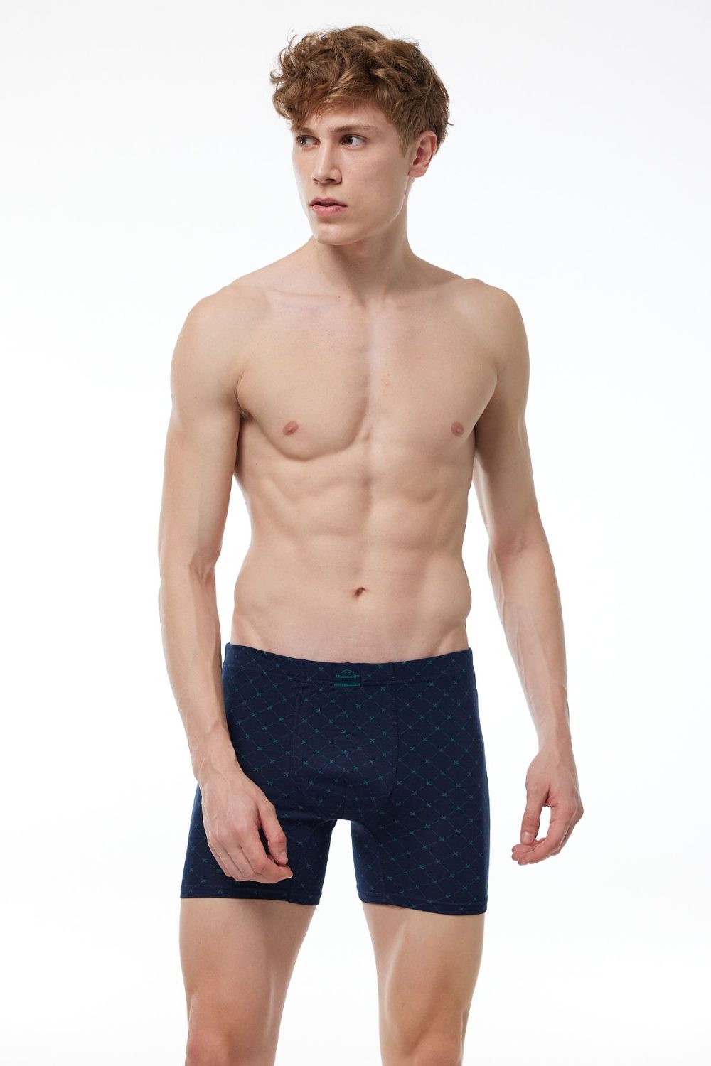 DFN Erkek Lacivert Siyah Desenli 6 lı Premium Collection Modal Uzun Boxer 6M250 - Görsel 2