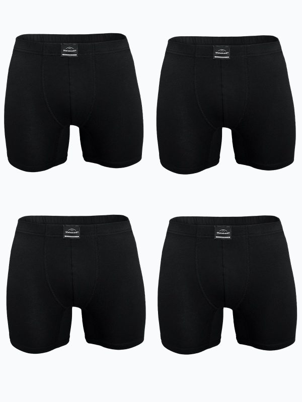 DFN Erkek Siyah 4 lü Premium Collection Modal Uzun Boxer 4M250