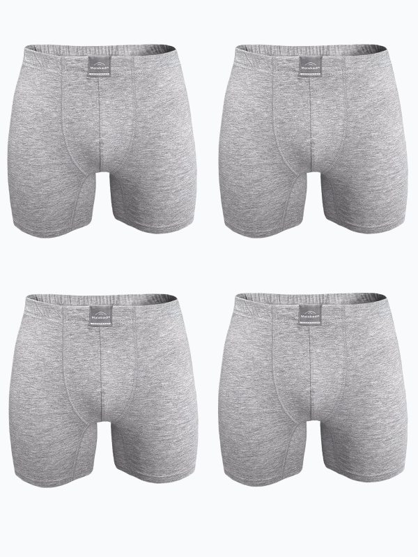 DFN Erkek Gri 4 lü Premium Collection Modal Uzun Boxer 4M250