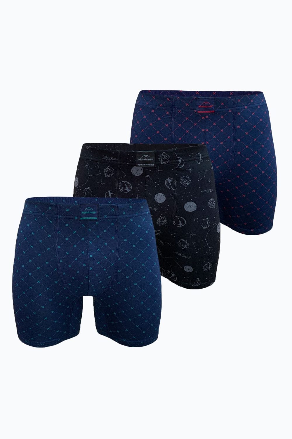DFN Erkek 3 lü Desenli Set 2 Premium Collection Modal Uzun Boxer 3M250