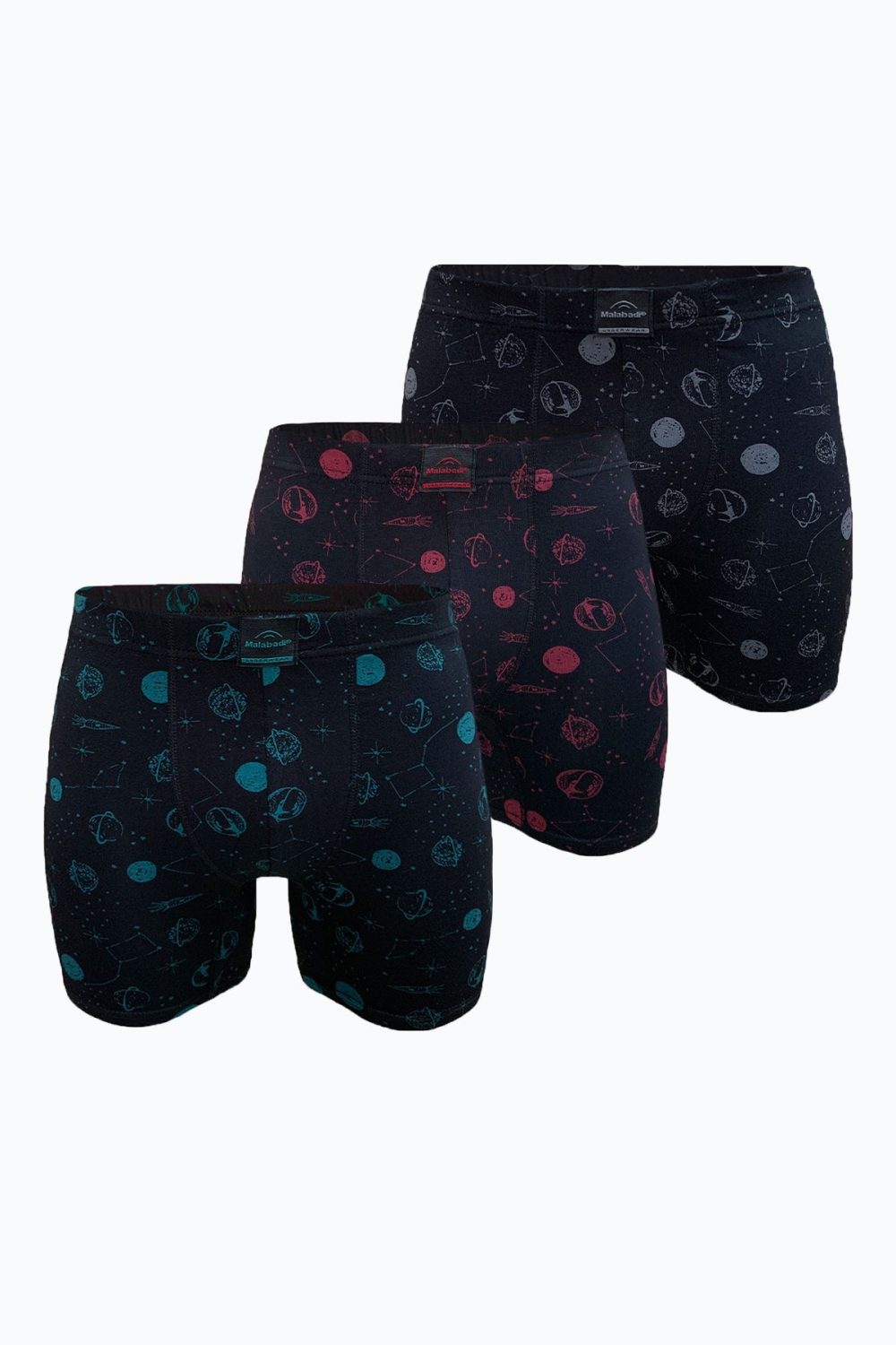 DFN Erkek 3 lü Siyah Desenli Premium Collection Modal Uzun Boxer 3M250