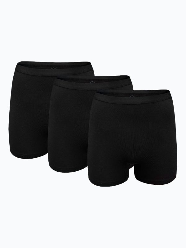 DFN Kadın 3 lü Siyah İz Yapmayan Modal Yüksek Bel Boxer 3M108