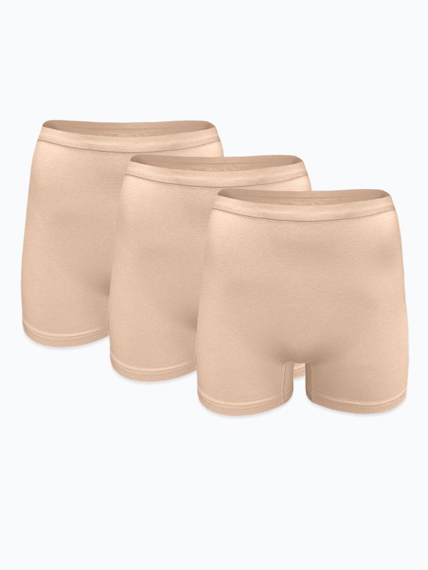DFN Kadın 3 lü Ten Rengi İz Yapmayan Modal Yüksek Bel Boxer 3M108