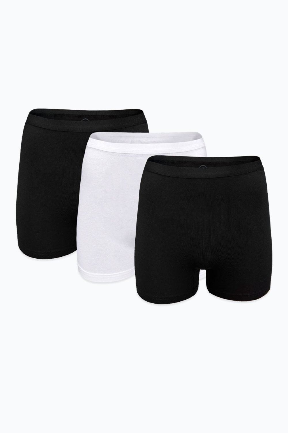 DFN Kadın 3 lü Siyah Beyaz İz Yapmayan Modal Yüksek Bel Boxer 3M108