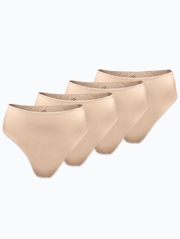 DFN Kadın Ten Rengi 4 lü Paket Modal Yüksek Bel String Tanga 4M178