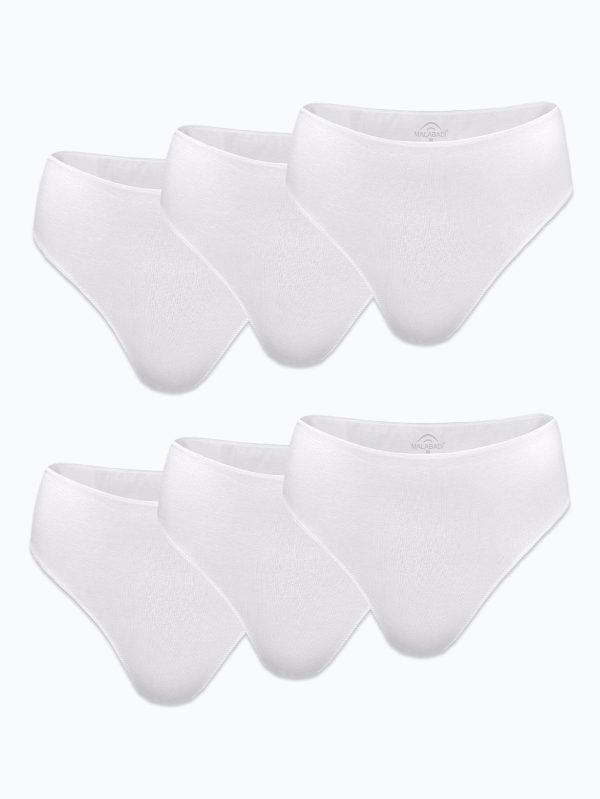 DFN Kadın Beyaz 6 lı Paket Modal Yüksek Bel String Tanga 6M178