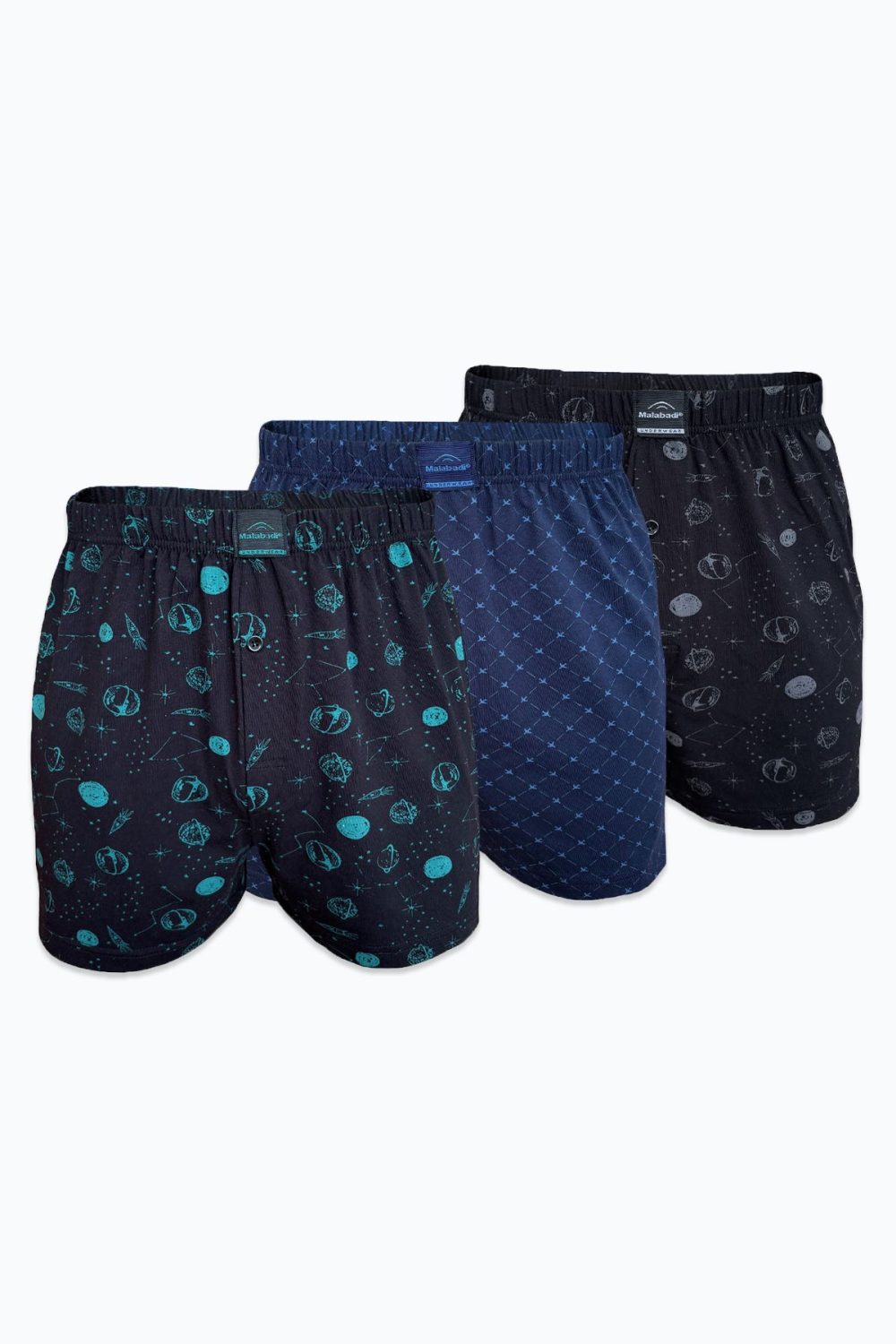 DFN Erkek 3 lü Set-1 Premium Collection Desenli Geniş Kalıp Modal Boxer 3M254