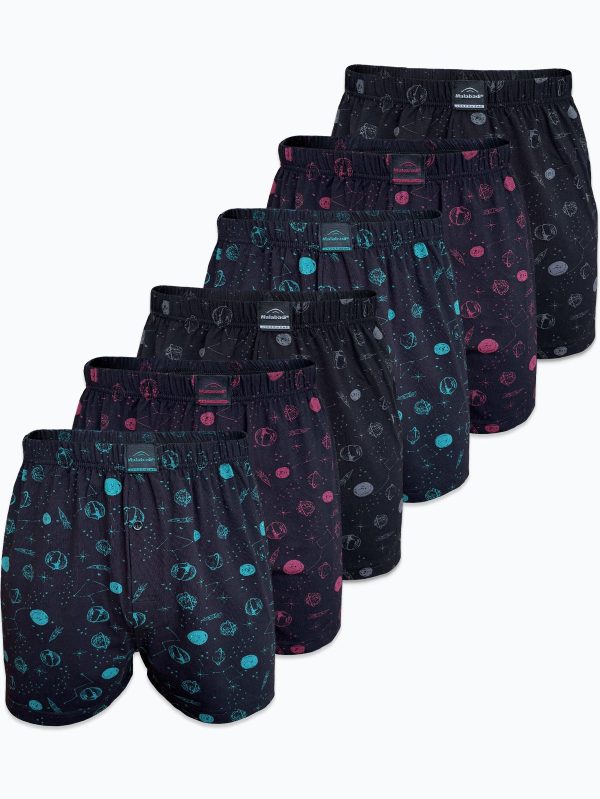 DFN Erkek 6 lı Siyah Premium Collection Desenli Geniş Kalıp Modal Boxer 6M254