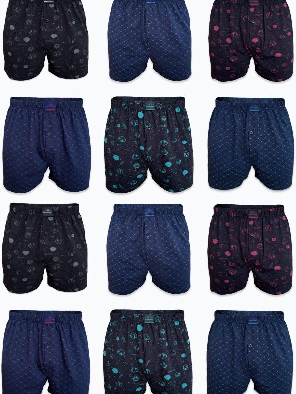 DFN Erkek 12 li Premium Collection Desenli Geniş Kalıp Modal Boxer 12M254