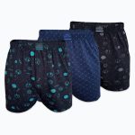 DFN Erkek 3 lü Set-1 Premium Collection Desenli Geniş Kalıp Büyük Beden Modal Boxer 3M90254