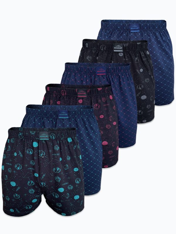 DFN Erkek 6 lı Set-1 Premium Collection Desenli Geniş Kalıp Büyük Beden Modal Boxer 6M90254